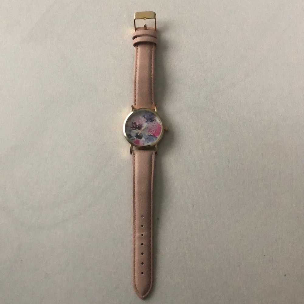 Floral print wrist watch